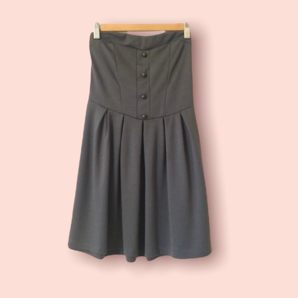 Gray Strapless Dress